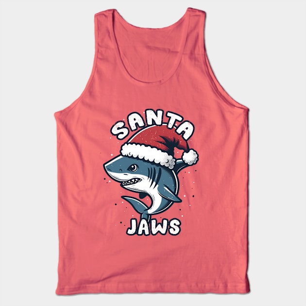 Santa Jaws- Funny Christmas Shark Tank Top by Trendsdk